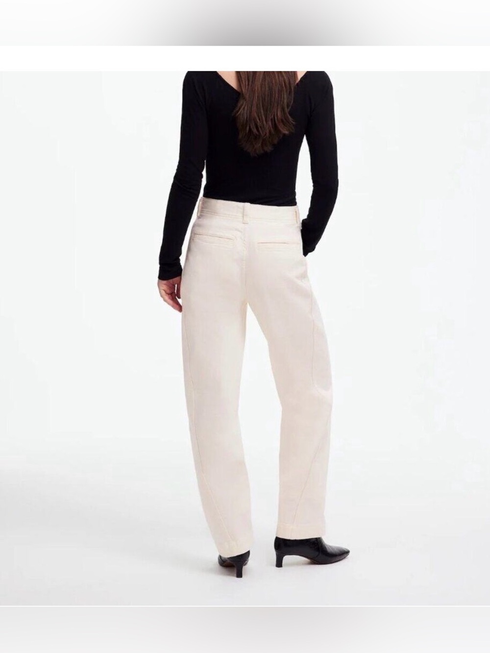 Madewell Jeans Womens Tapered Denim Trousers Vintage Ivory High Rise NWT - Picture 3 of 5